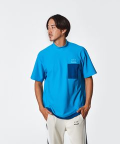 ACANTHUS × muta MARINE / muta Mesh Mockneck Top / メッシュモックネックTシャツ / BLUE 【MA2520】