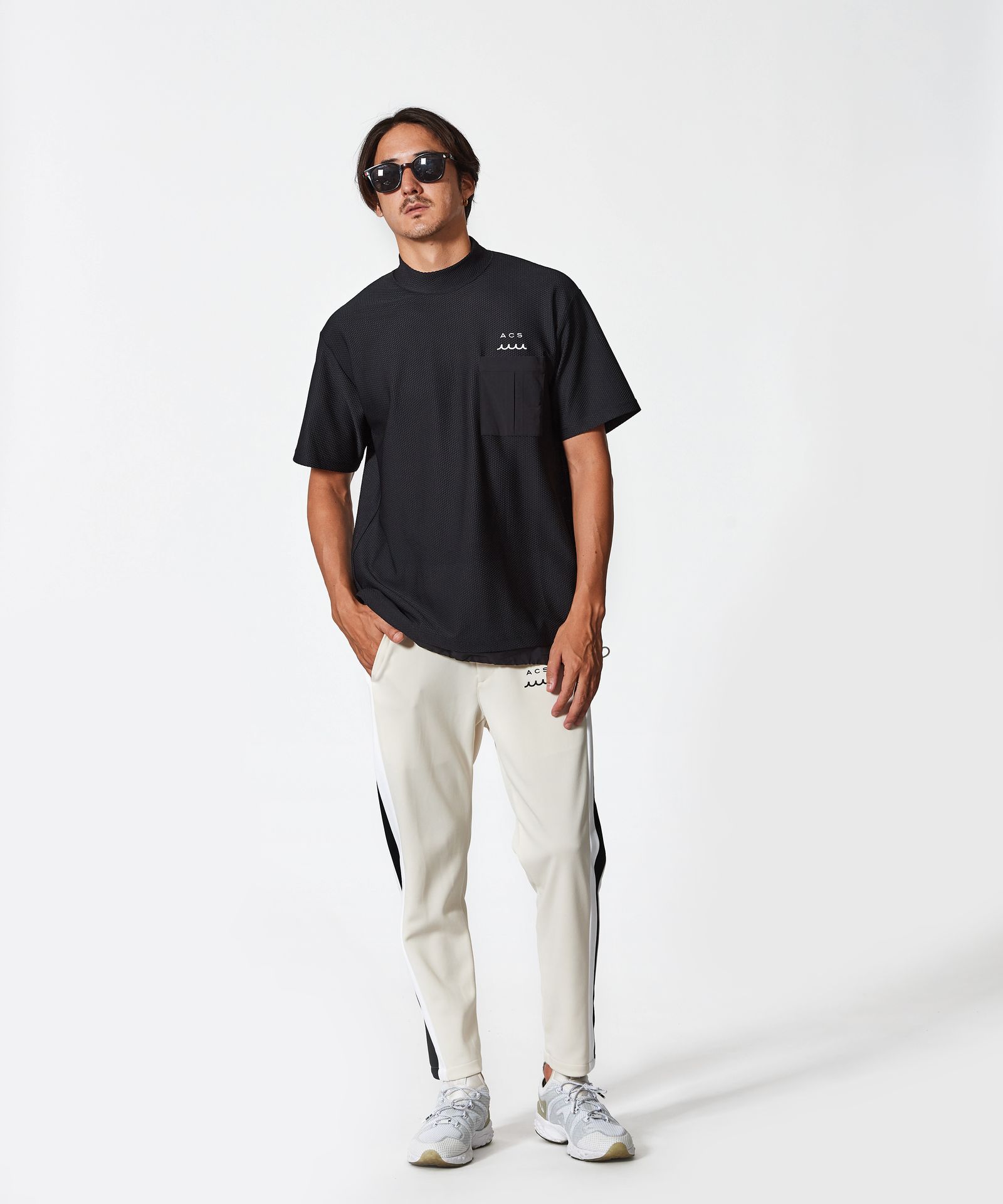 【国内買付】muta ACANTHUS メッシュ モックネック Tシャツ muta MARINE × ACANTHUS メッシュ モックネック Tシャツ