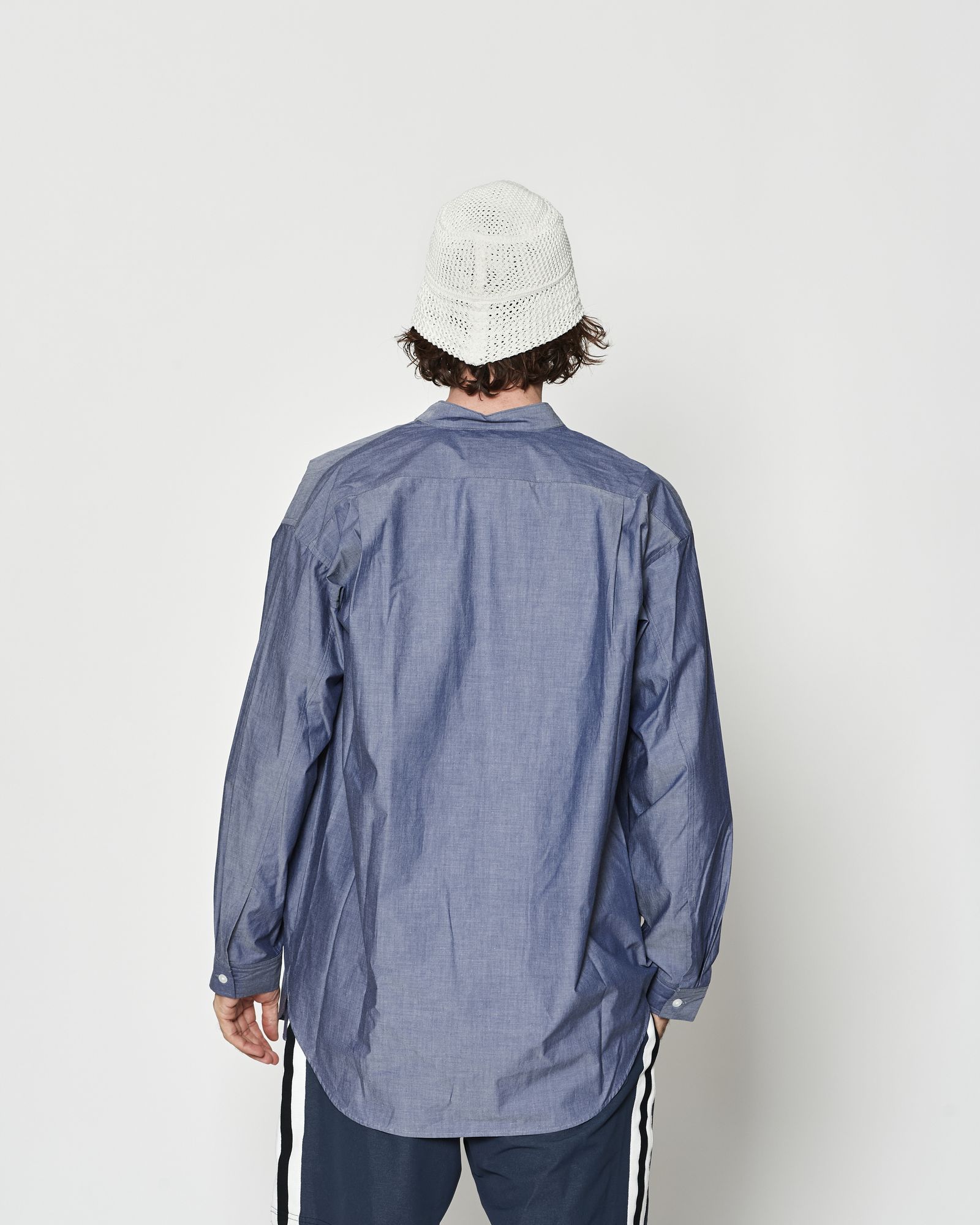☆先行予約☆muta MARINE × ACANTHUS  / オーバーサイズバンドカラーシャツ / Oversized Band Collar Shirt / NAVY【MA2630】