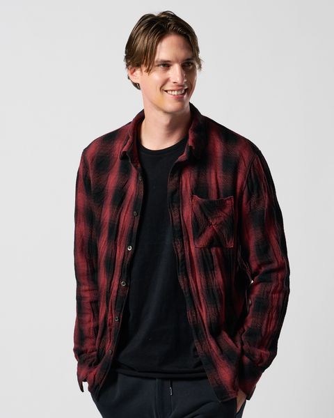 ☆先行予約☆ muta × wjk  / シワ加工チェックシャツ / twist wrinkle check shirt / RED CHECK [401 mw10j]