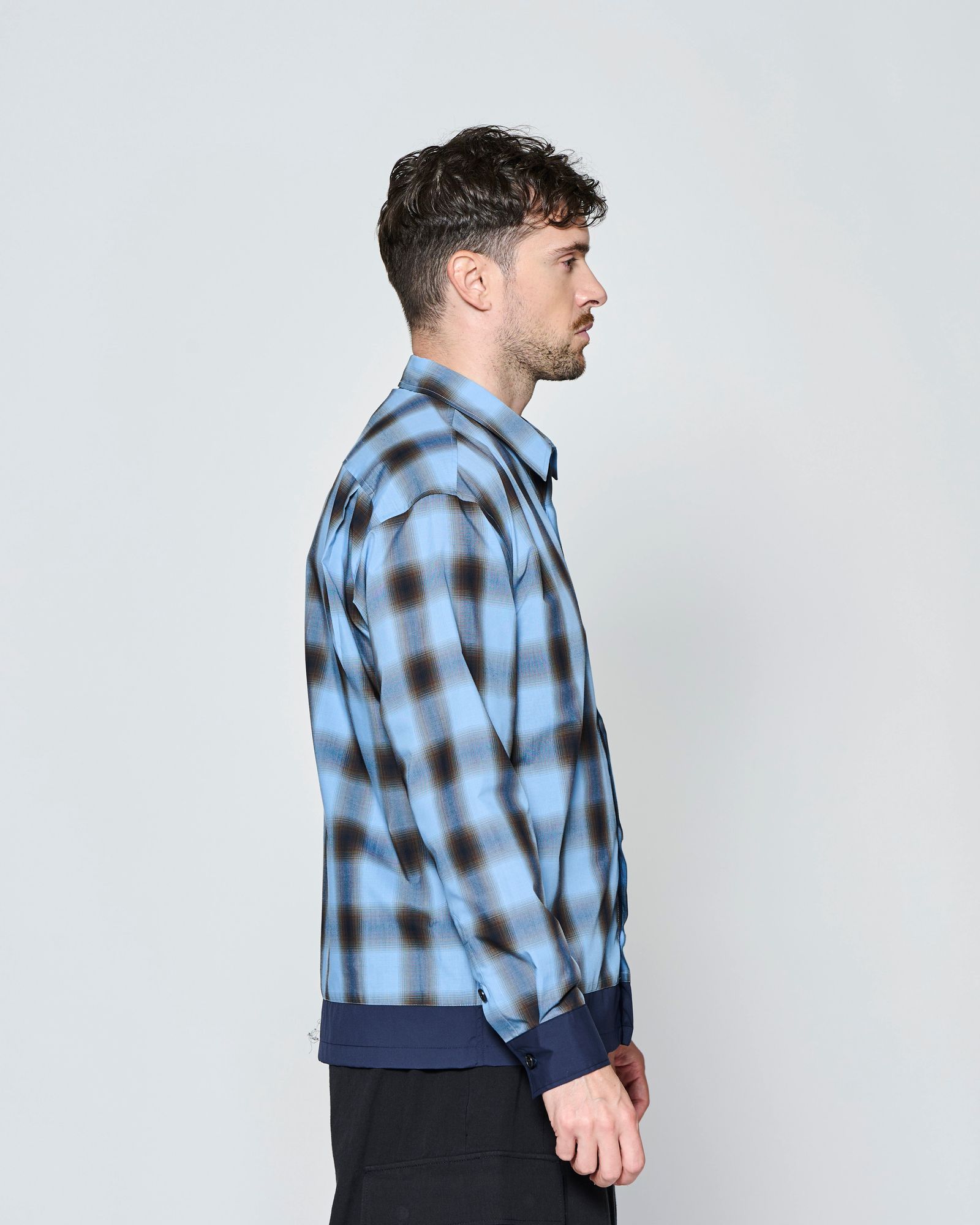 ☆先行予約☆ カラースイッチ チェックシャツ  /  Color Switching Check Shirt / BLUE CHECK 【SH2701】