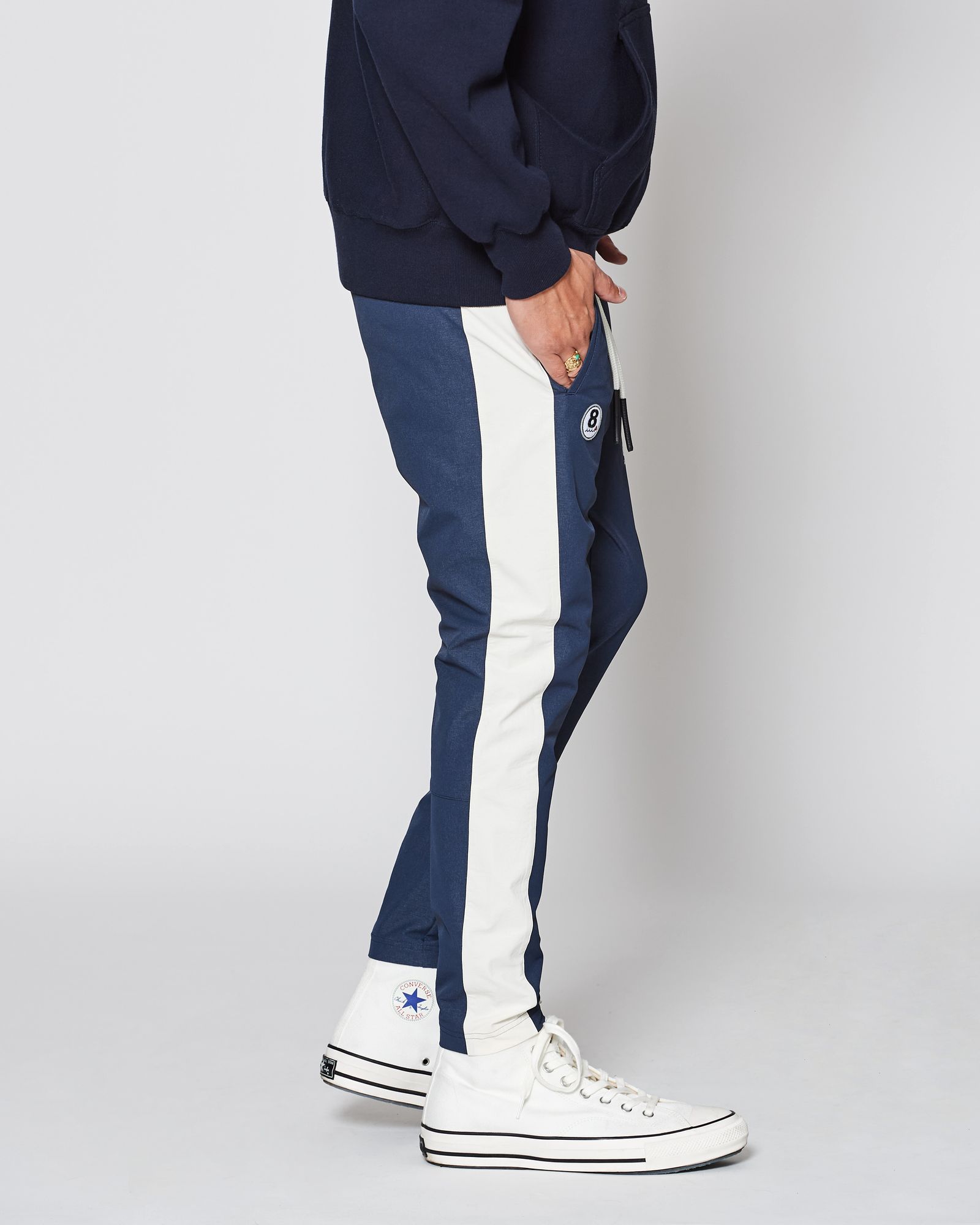 ☆先行予約販売2025年9月下旬～10月下旬頃入荷予定☆ ACANTHUS × muta MARINE / muta sweet muta Sideline Pants / サイドラインパンツ / NAVY WHITE 【MA2548】
