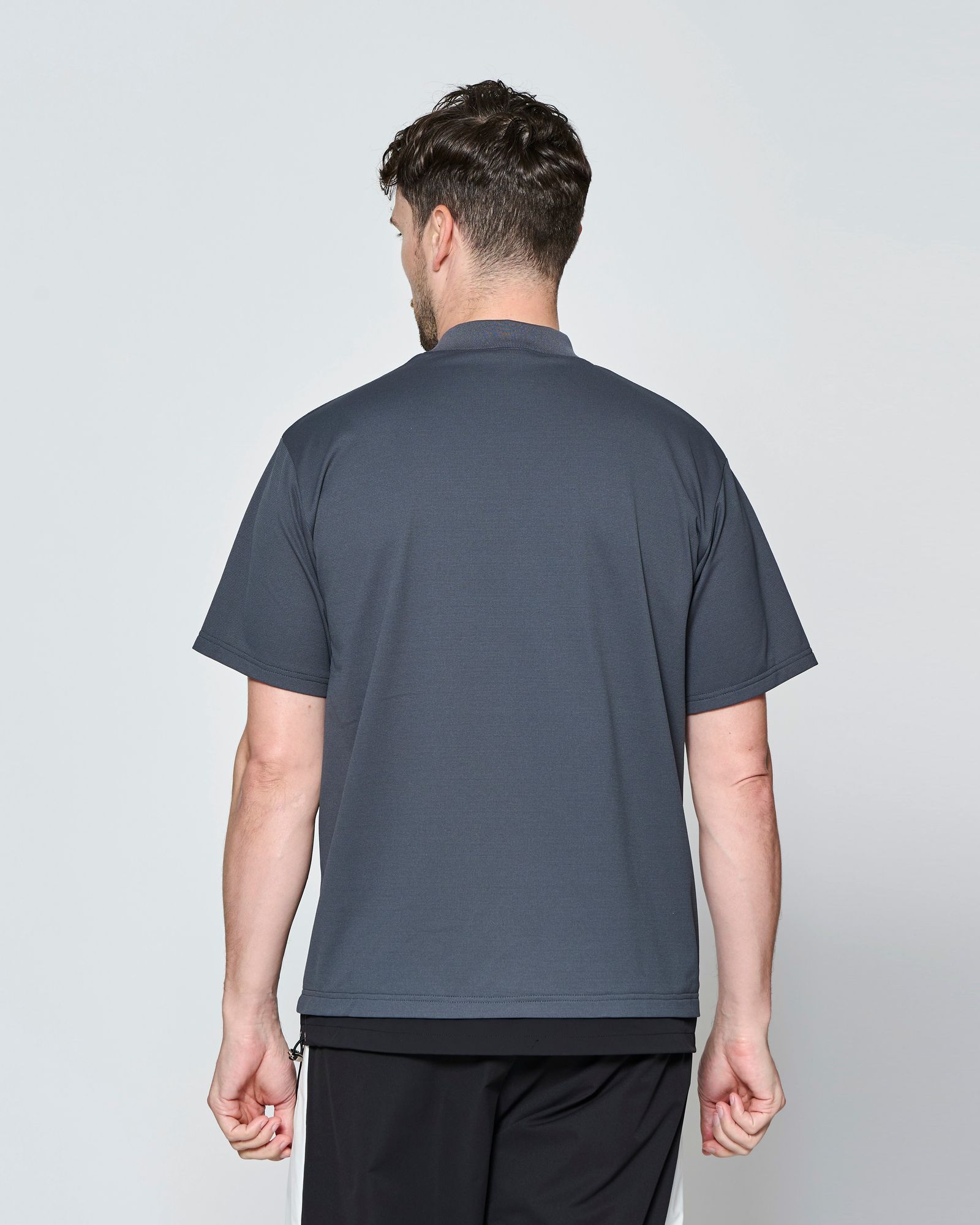 ☆先行予約☆muta MARINE × ACANTHUS  / メッシュモックネック半袖Tシャツ /  Mesh Mockneck S/S Top / CHARCOAL【MA2714】