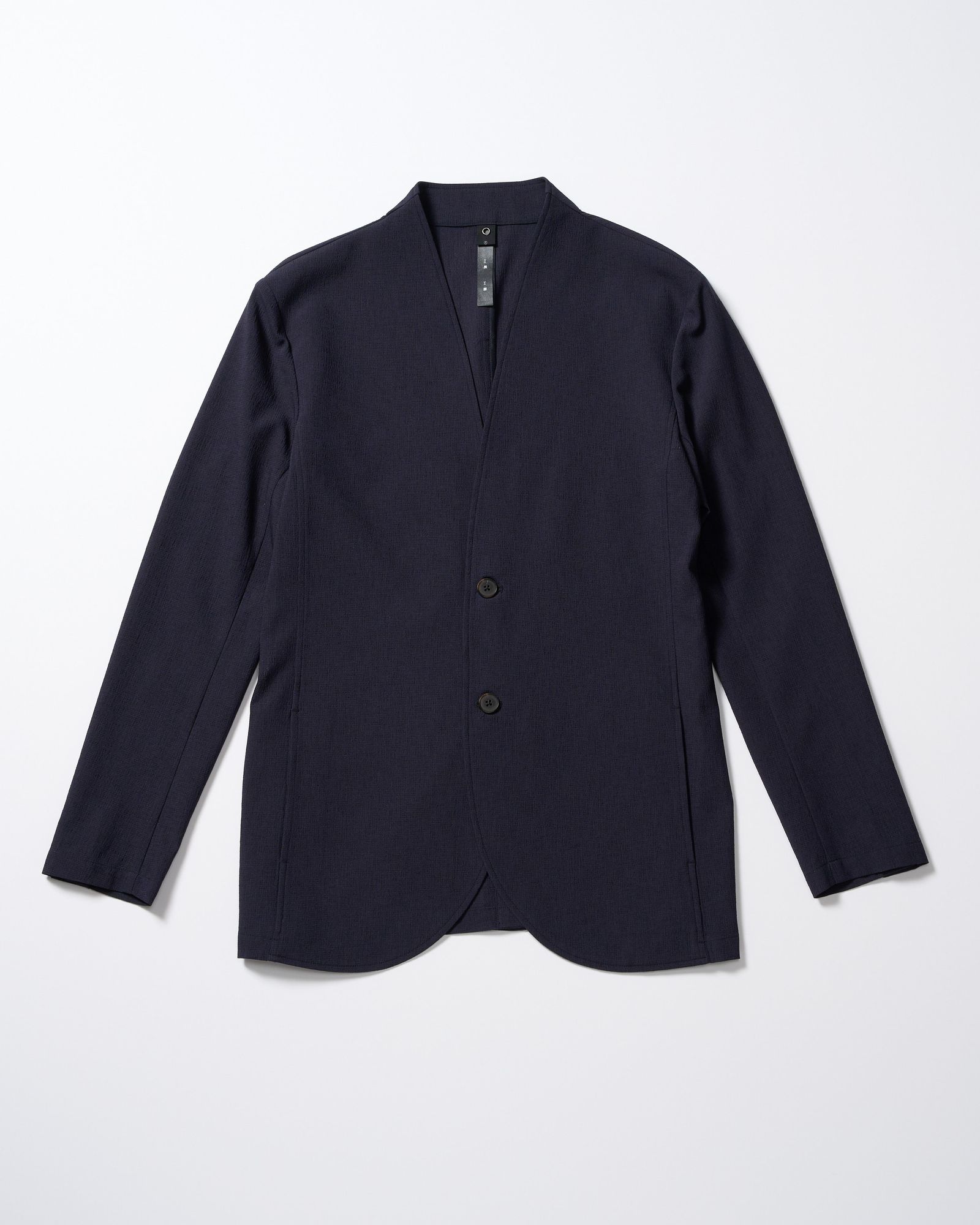 ☆先行予約☆ ノーカラー シングルジャケット /  solid collar single jacket / NAVY [2090 pe51i]