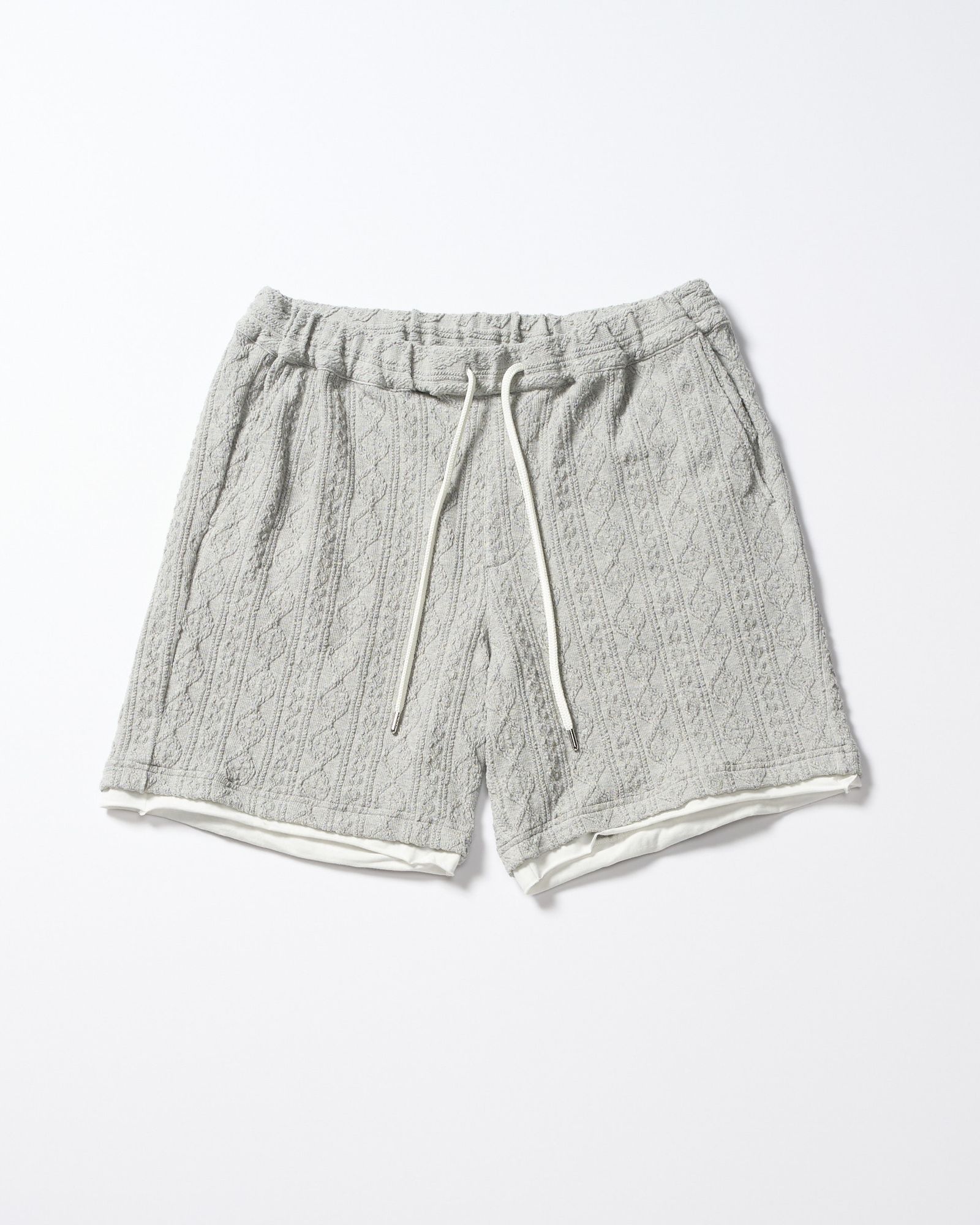 ☆先行予約☆ ジャガードサマーニットショーツ /  jacquard summer knit shorts / T.GRAY [5401 kc01i]