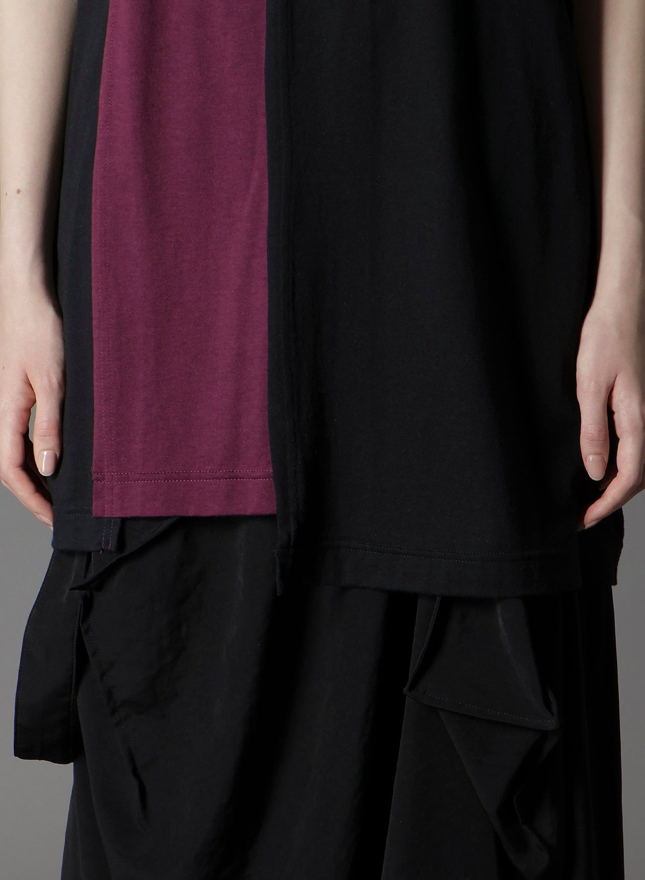 SILKETTE JERSEY W/ NUMBER PATTERN TSUJIKIRI LONG SLEEVED T-SHIRT / BLACK x PURPLE [GL-T11-803-2-03]