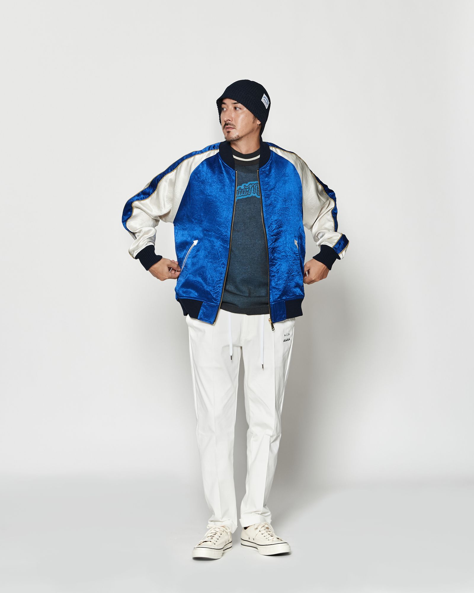 ☆先行予約☆muta MARINE × ACANTHUS  / リバーシブルスーベニアジャケット / Souvenir Jacket / BLUE 【MA2629】