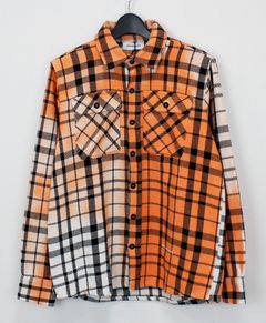 チェックシャツジャケット / LOGO SHIRT JACKET MARMORIZED / ORANGE 【JRX 601】