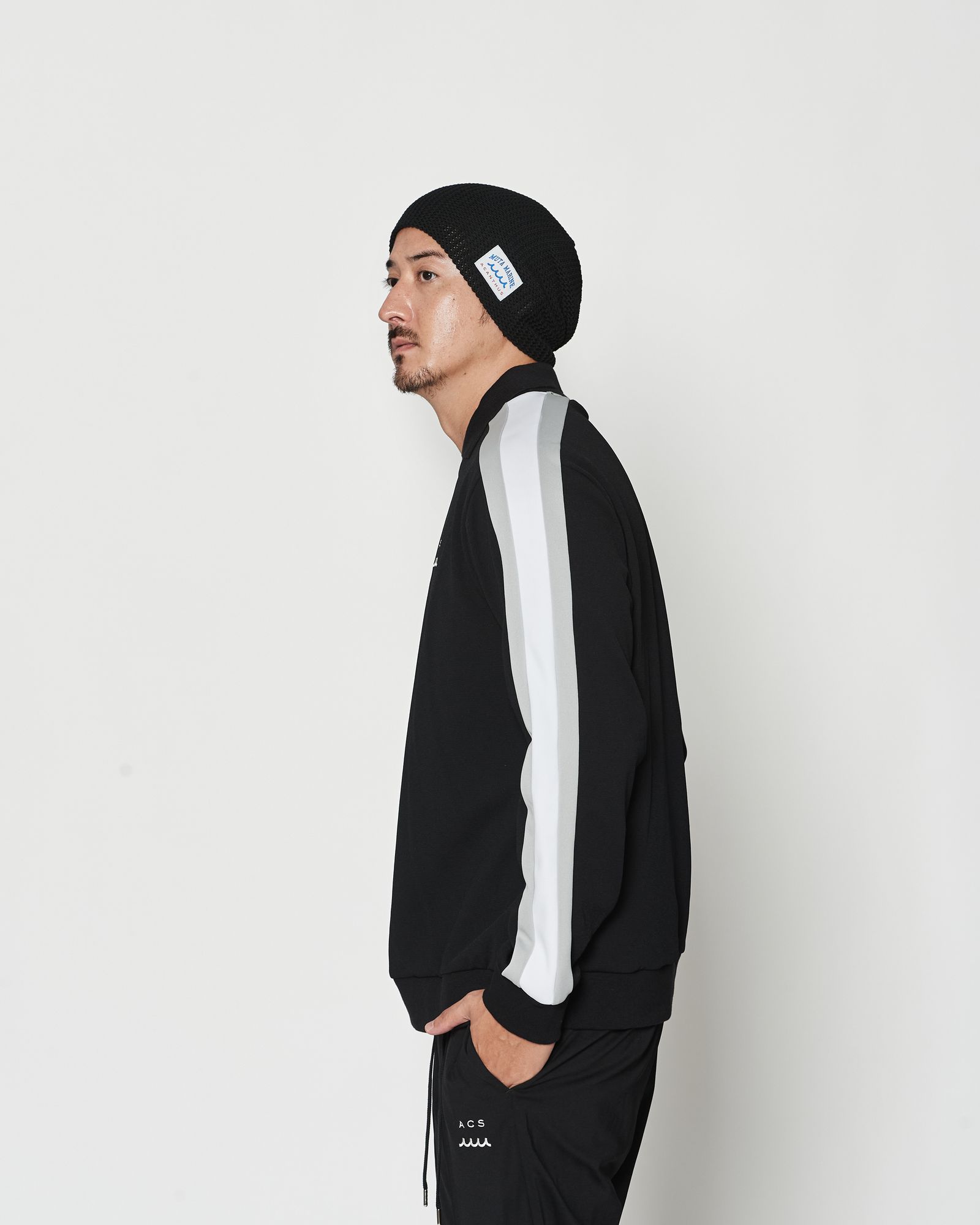☆先行予約☆muta MARINE × ACANTHUS  / ポロクルーネックスウェット / Polo Crewneck / BLACK 【MA2607】