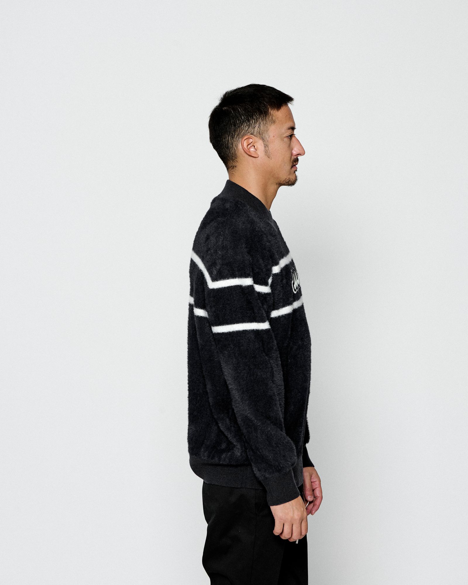 ☆先行予約☆ muta MARINE × ACANTHUS / ファーモックネックニット / Fur Mock Neck Knit / BLACK 【MA2669】