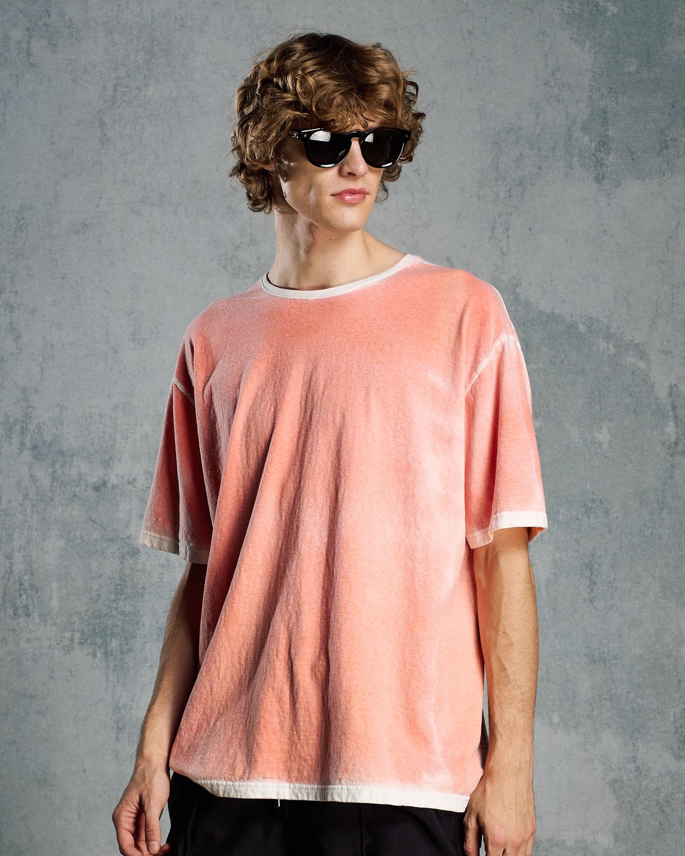 ☆先行予約☆ スプレー加工カットソー /  back-spray dye S/S / FADE ORANGE [7135 cj75i]