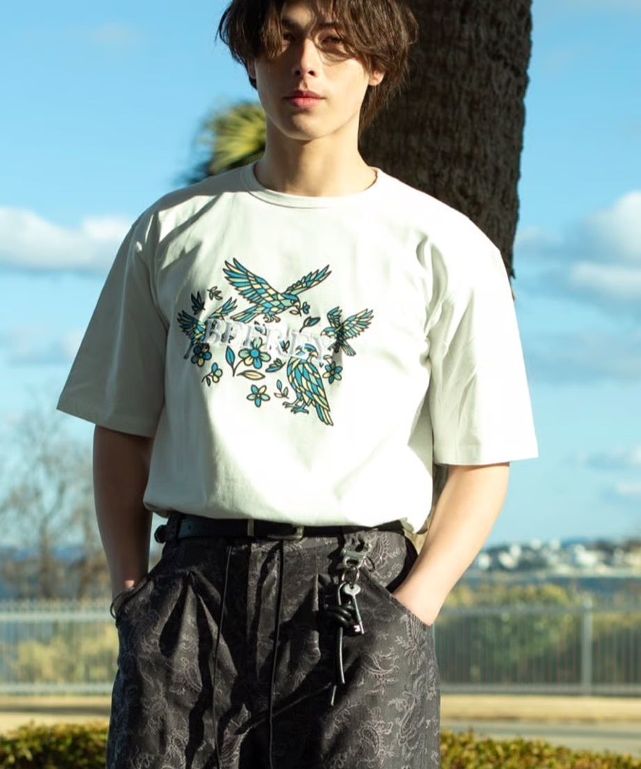 刺繍×Print T-shirt / WHITE [BEF01-HST]