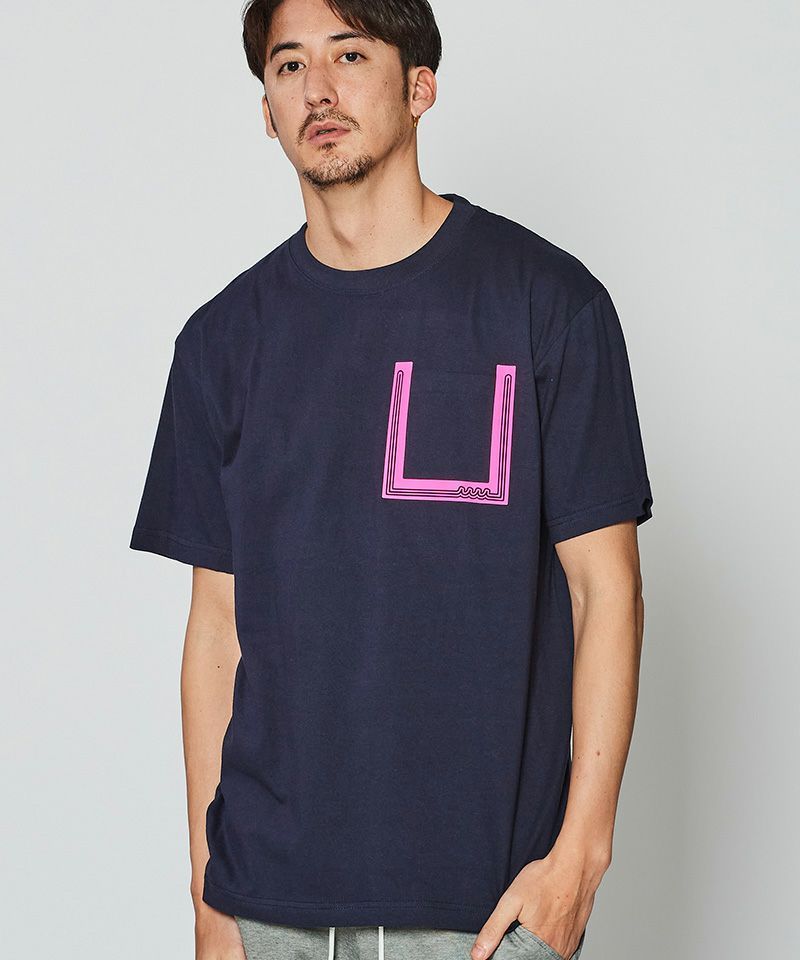 【国内発】 muta MARINE x ACANTHUS / Wave Line Pocket Tシャツ ACANTHUS - ACANTHUS x muta MARINE / muta Wave Line Pocket