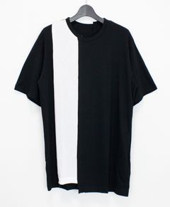 SILKETTE JERSEY W/ NUMBER PATTERN TSUJIKIRI LONG SLEEVED T-SHIRT / BLACK x WHITE [GL-T11-803-1-01]