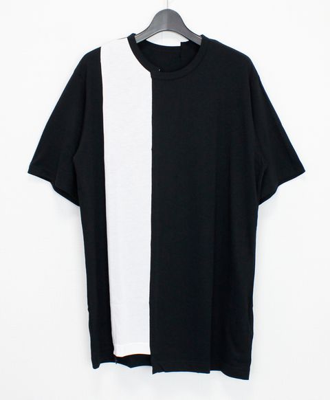 SILKETTE JERSEY W/ NUMBER PATTERN TSUJIKIRI LONG SLEEVED T-SHIRT / BLACK x WHITE [GL-T11-803-1-01]
