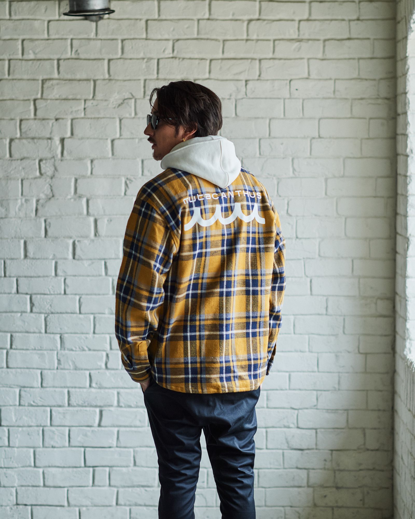 ☆先行予約販売2025年8月下旬～9月下旬頃入荷予定☆ ACANTHUS × muta MARINE / muta Hooded Flannel Shirts / シャツジャケット / YELLOW 【MA2532】