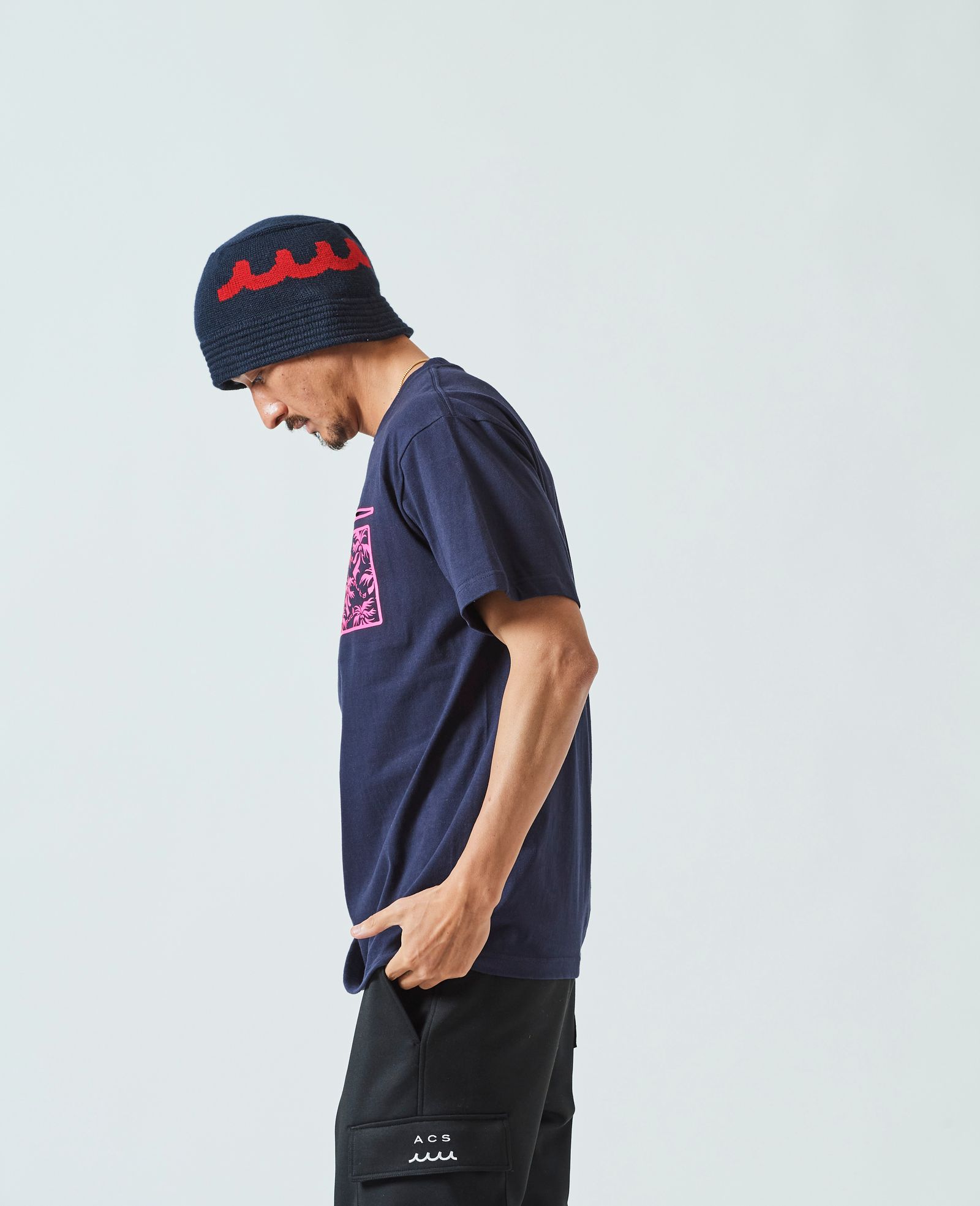 ACANTHUS x muta MARINE / muta Paradise Trimming Pocket Tee / NAVY