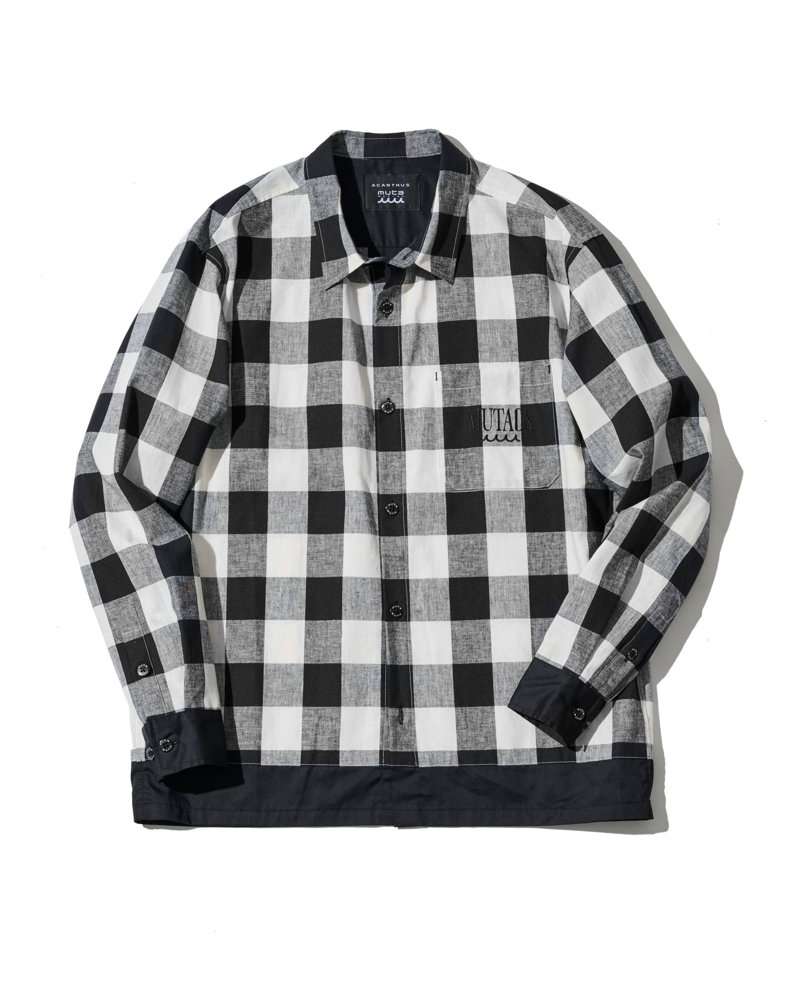 ☆先行予約☆muta MARINE × ACANTHUS  / 配色切替シャツ /  Color Switching Shirt / BLACK【MA2708】