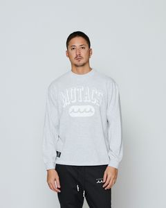 ☆先行予約☆ muta MARINE × ACANTHUS / カレッジロゴロンTee / Shadow College Logo L/S Tee / GREY 【MA2661】