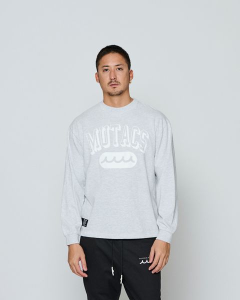 ☆先行予約☆ muta MARINE × ACANTHUS / カレッジロゴロンTee / Shadow College Logo L/S Tee / GREY 【MA2661】