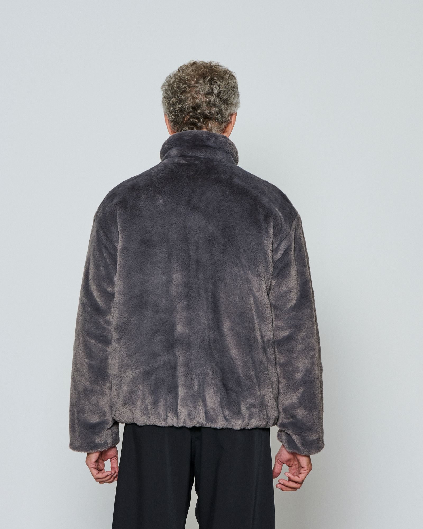 ☆先行予約☆ フェイクファーボンバージャケット / Faux Fur Bomber Jacket  / CHARCOAL【JK2503】