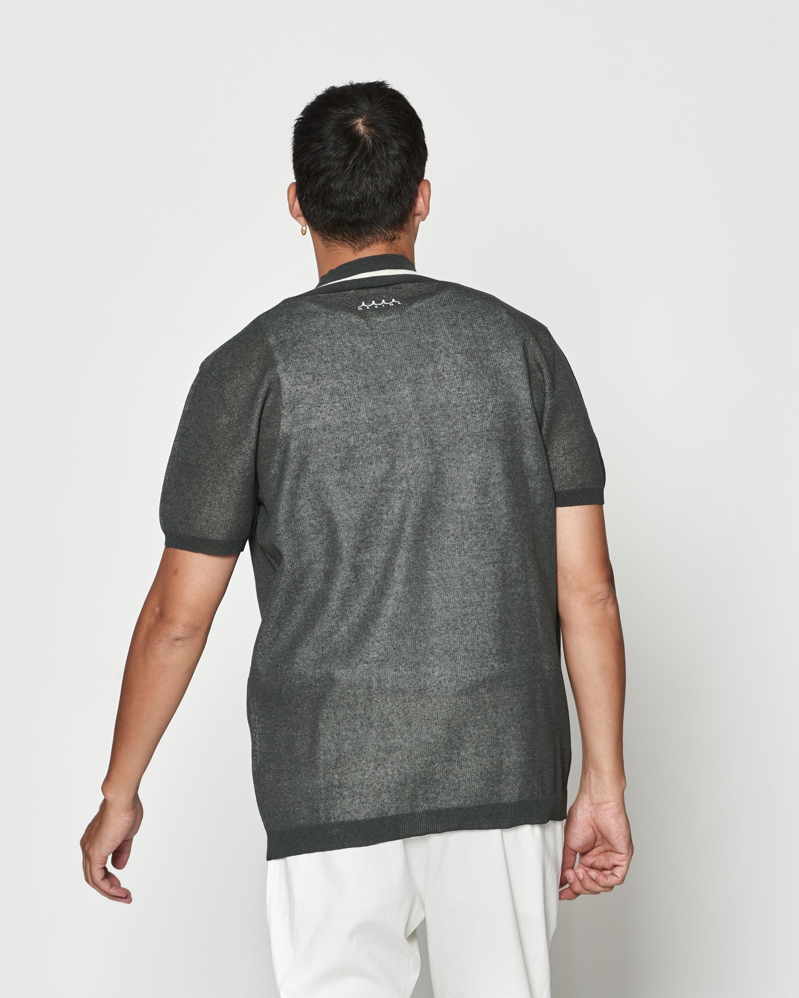 ☆先行予約☆muta MARINE × ACANTHUS  / 半袖ニット / Sheer Knit S/S Top / GREY 【MA2634】