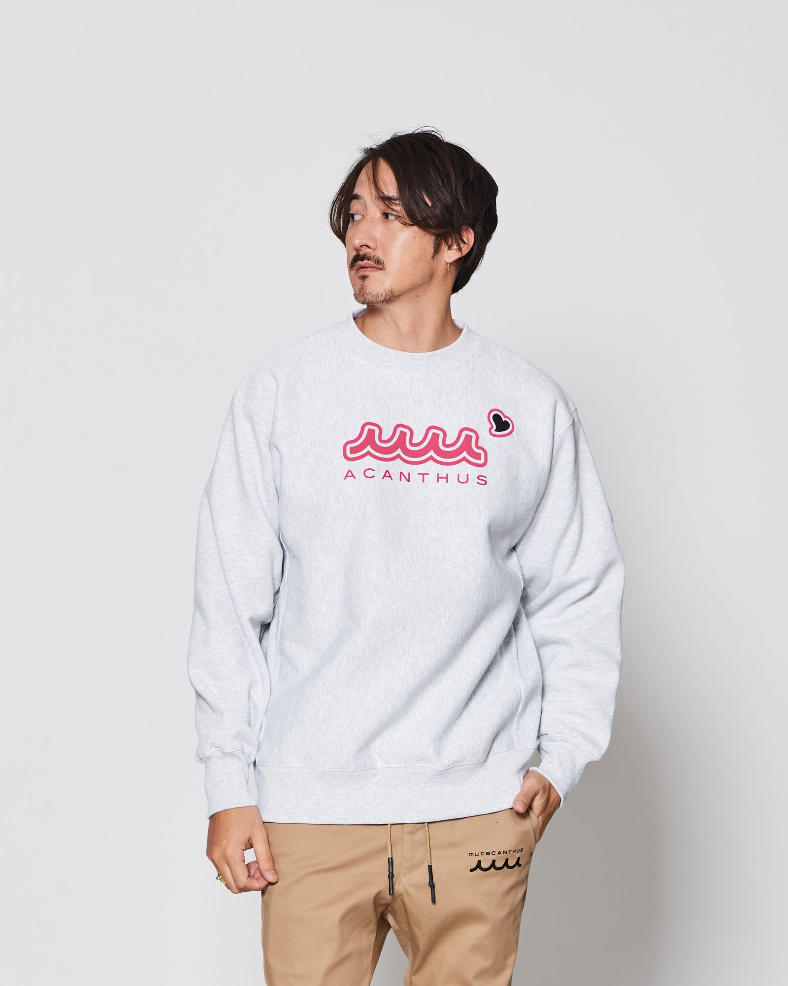 ☆先行予約販売2025年9月下旬～10月下旬頃入荷予定☆ ACANTHUS × muta MARINE / muta sweet muta Crewneck Sweatshirt / スウェット / GRAY 【MA2546】