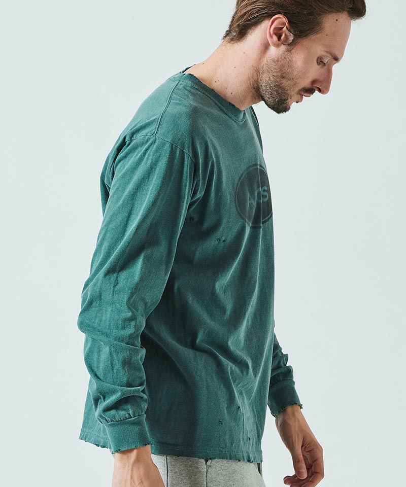 ACS ヴィンテージスプレーロゴ ロングスリーブTシャツ / グリーン / Damage Spray Circle Logo L-S Tee   / GREEN【CT2315】