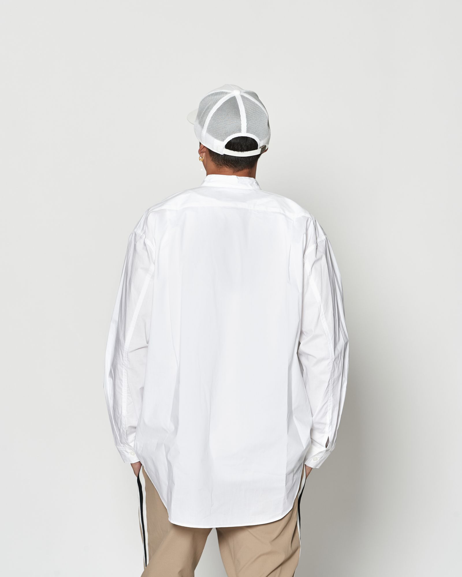 ☆先行予約☆muta MARINE × ACANTHUS  / オーバーサイズバンドカラーシャツ / Oversized Band Collar Shirt / WHITE【MA2630】