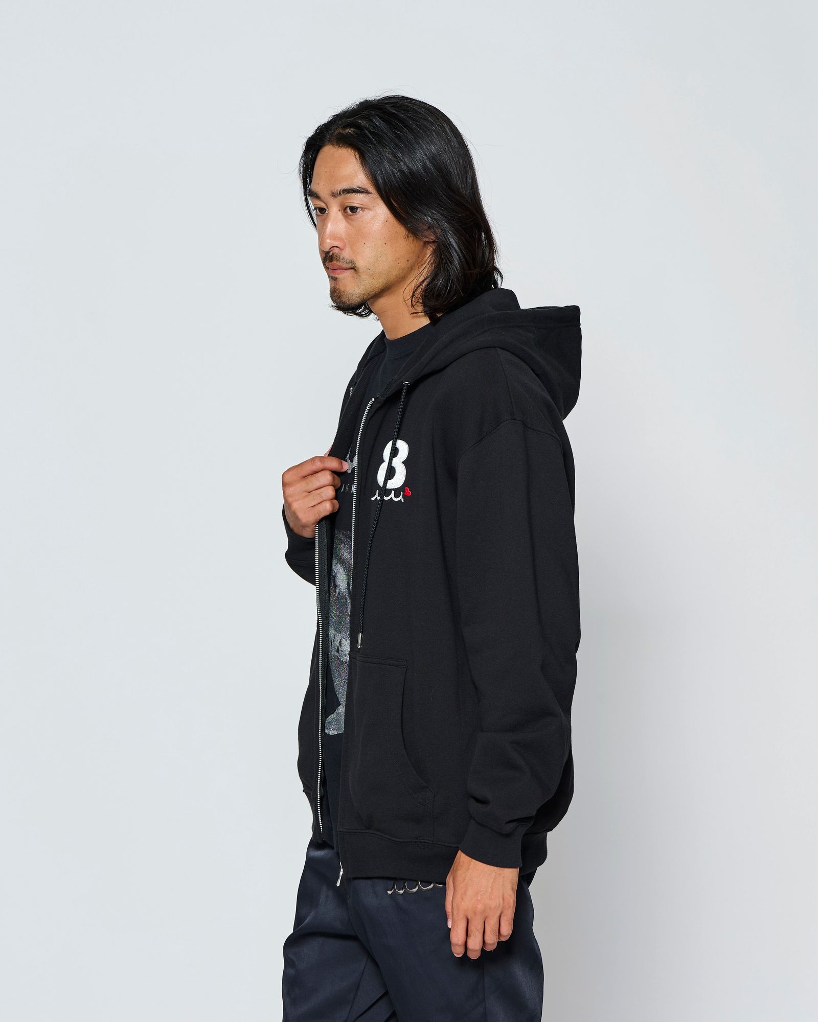 ☆先行予約☆muta MARINE × ACANTHUS  / スーベニアジップアップスウェットフーディー / ジップパーカー /  Souvenir Zip-up Hooded Sweatshirt / BLACK【MA2712】