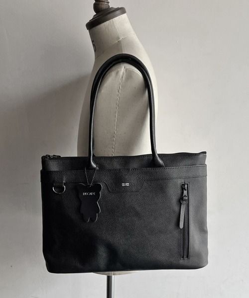 ウォータープルーフレザービジトートバッグ / Water Proof Cow Lether Tote Bag / B-BK [DCD-01511]