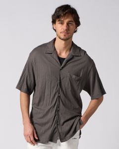 ☆先行予約☆ オープンカラーシャツ /  ex.comfy wool open collar shirt / STEAL GRAY[4910 wn08i]