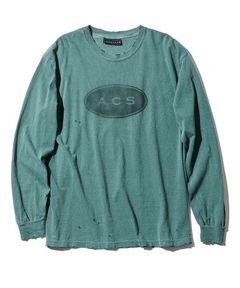 ACS ヴィンテージスプレーロゴ ロングスリーブTシャツ / グリーン / Damage Spray Circle Logo L-S Tee   / GREEN【CT2315】