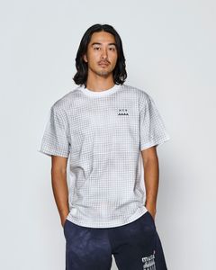 ☆先行予約☆muta MARINE × ACANTHUS  / グリッド柄プリントTシャツ /  Grid Print Tee / WHITE【MA2718】