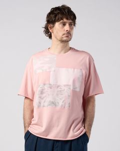 ☆先行予約☆ wjk  / ペーパープリント加工カットオフ半袖Tシャツ / paper print dust cut-off S/S / pink 【7153 lj93k】