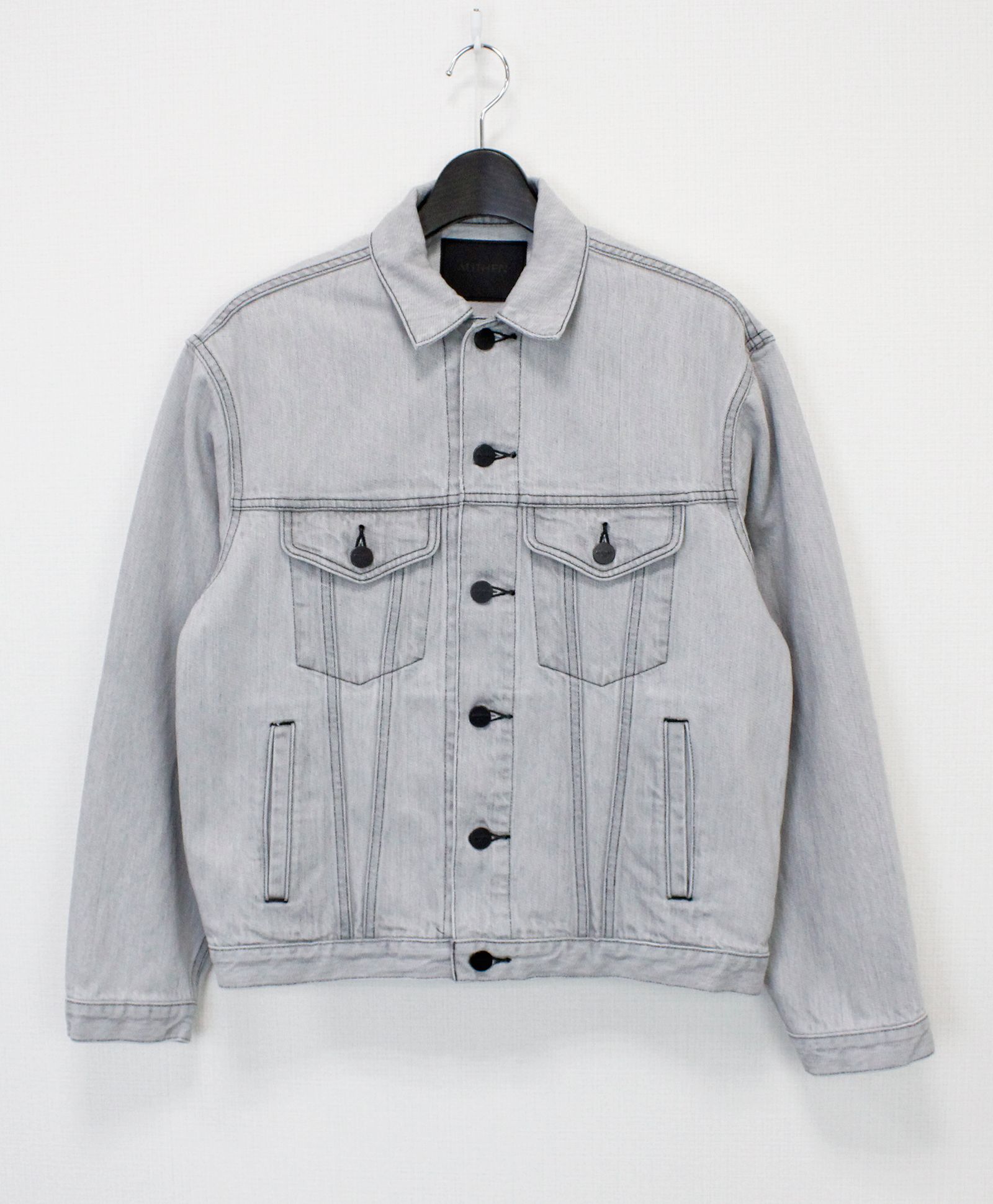 "ターク" トラッカージャケット / "TURK" TRUCKER JACKET BK  / LIGHT GRAY [AUT-095B-106]