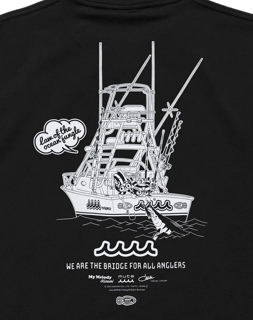 Kuromi × muta MARINE Fishing ストレッチTシャツ / ブラック [MFMP-434778]