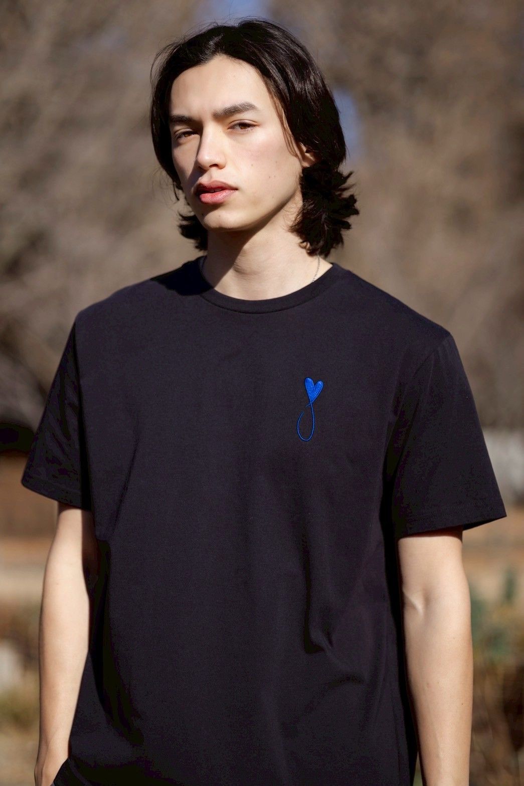 Tシャツ / Tiphanie / BLACK x ROYAL BLUE