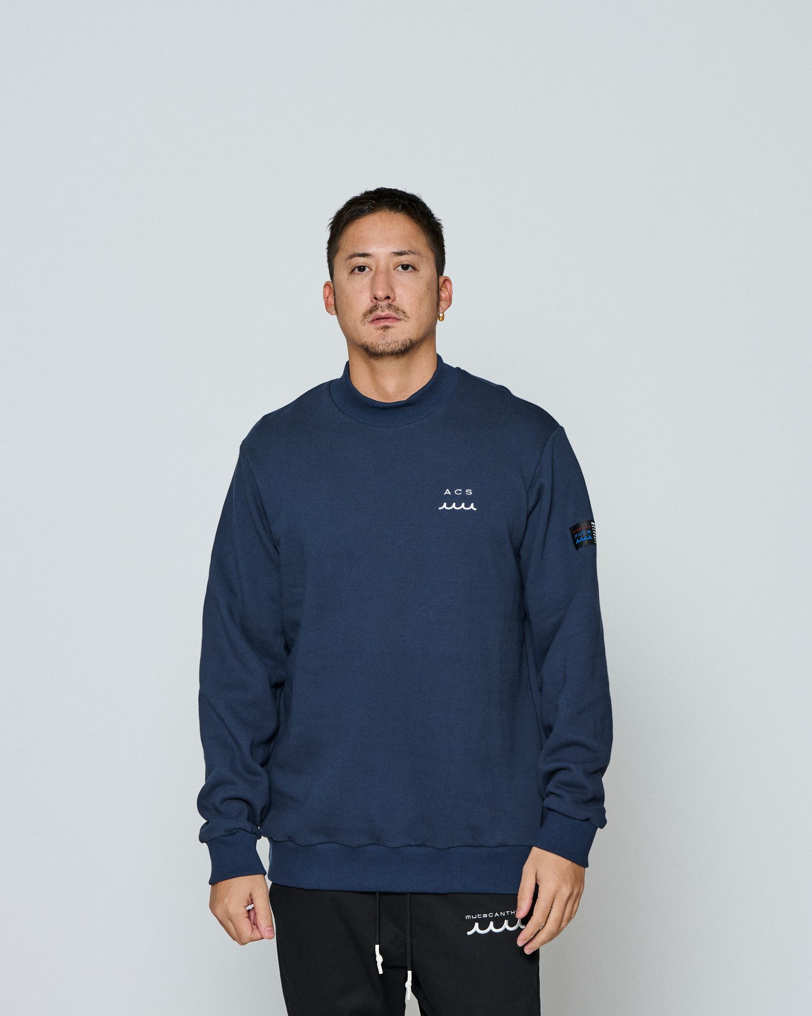 ☆先行予約☆ muta MARINE × ACANTHUS / モックネックスウェット / Mockneck Sweatshirts / NAVY 【MA2655】