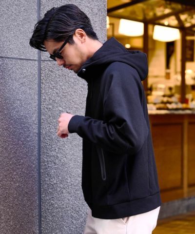 止水ジップパーカー / ブラック【341027】