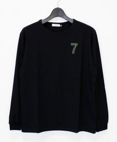ラインストーン『7』 L/S Tシャツ / ロンT / ブラック [UC52-N544]