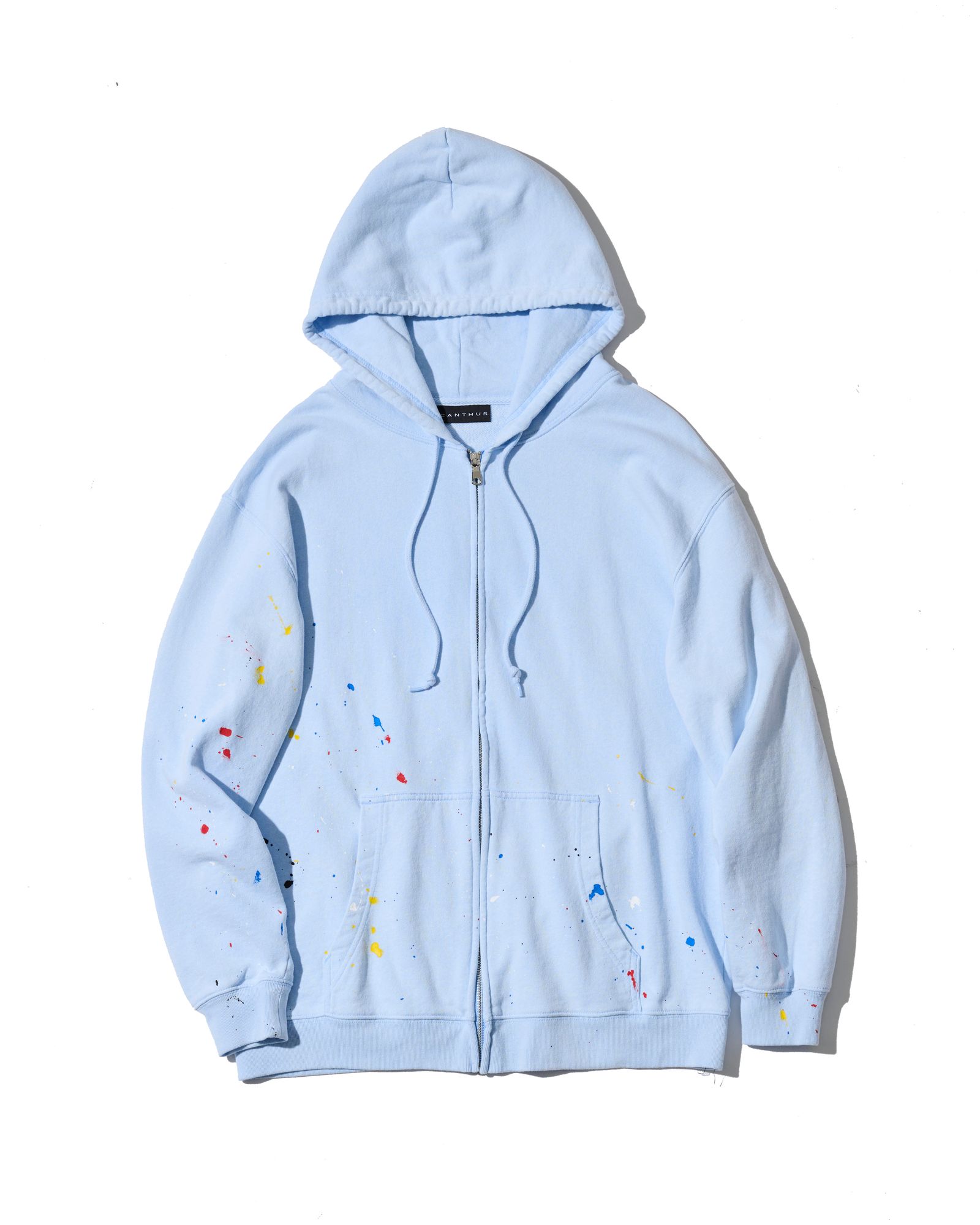 ☆先行予約☆ ヴィンテージ スプラッシュ ジップアップ パーカー  /  Vintage Wash Splash Zip-up Hooded Sweatshirt / SAX 【HJ2701】