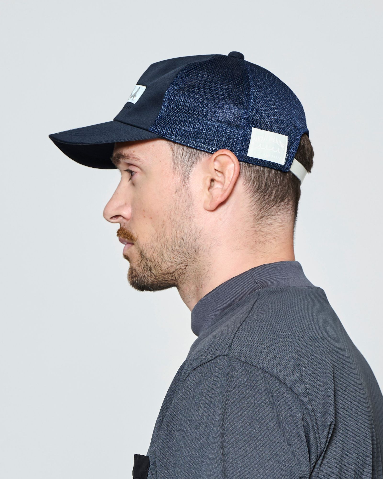 ☆先行予約☆muta MARINE × ACANTHUS  / ボックスロゴメッシュキャップ /  Box Logo Mesh Cap / NAVY【MA2721】