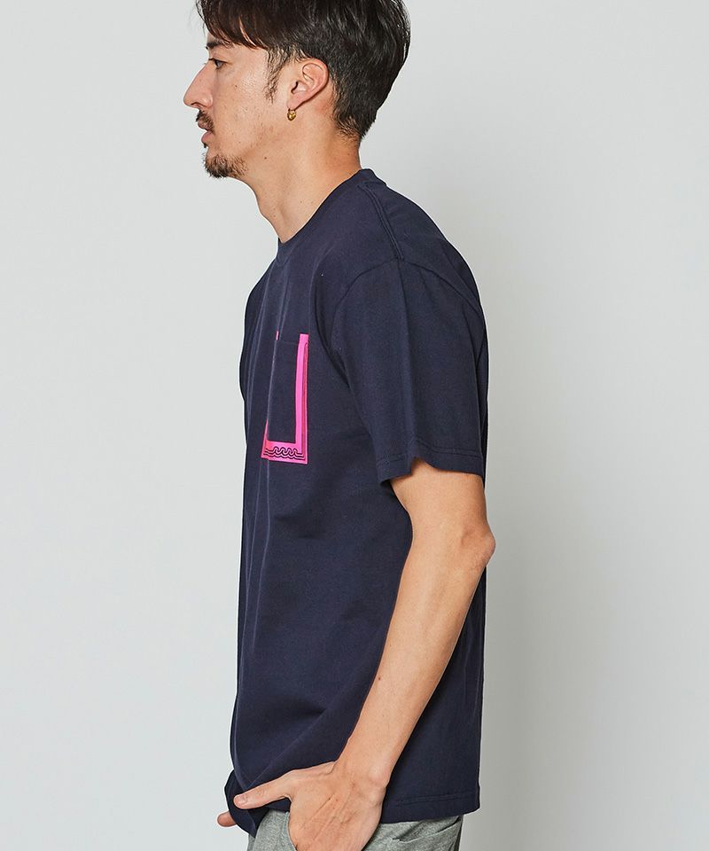ACANTHUS x muta MARINE / muta Wave Line Pocket Tee / Tシャツ / NAVY / MA2436