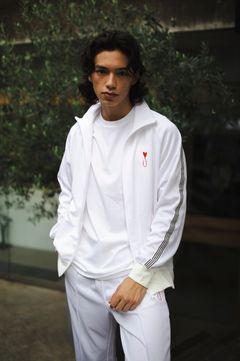 サイドライントラックジャケット / Tiphanie - Side Line Zip / WHITE × RED