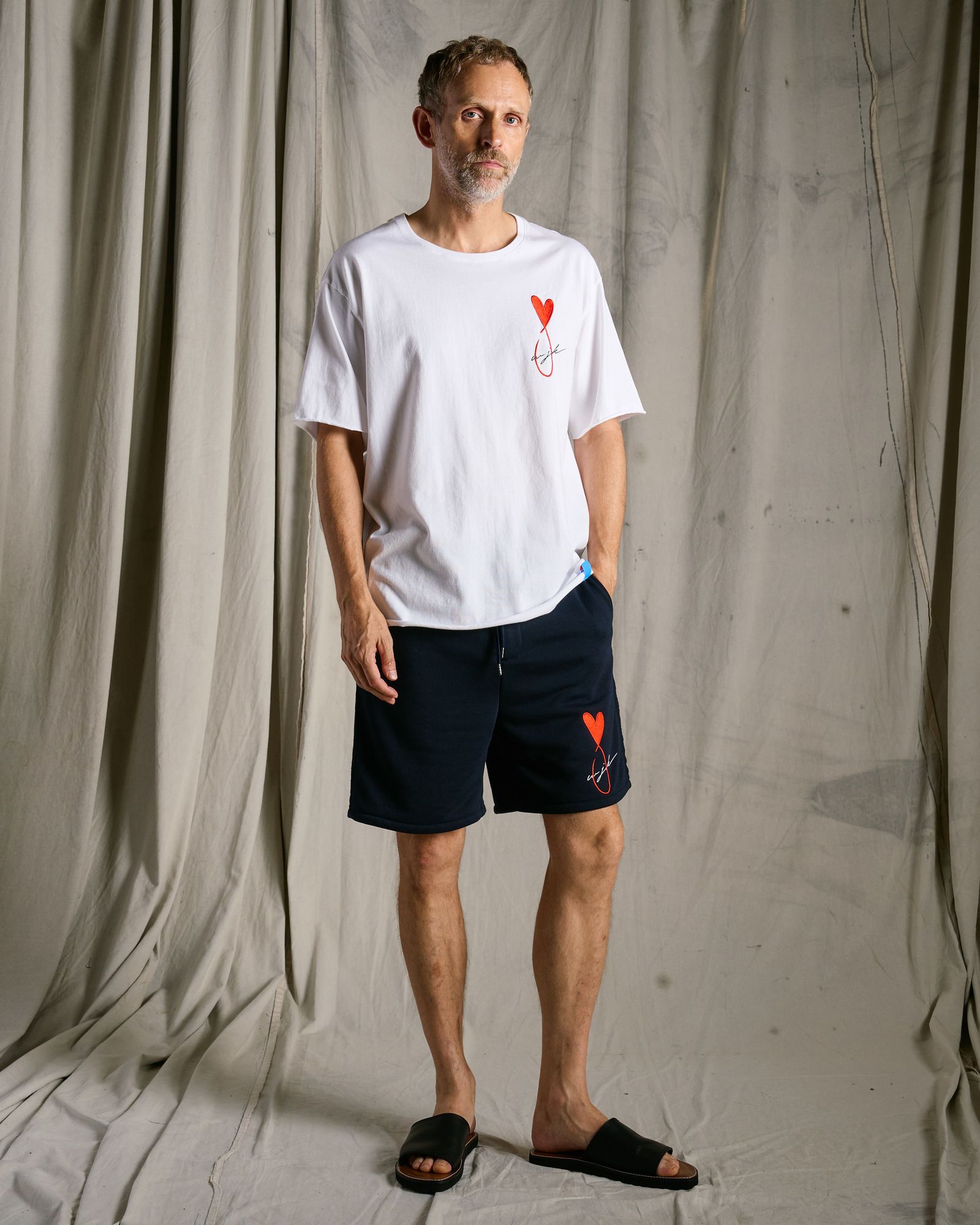 ☆先行予約☆Maison Honoré Paris× wjk  / ハートフィッシュ カットオフ 半袖Tシャツ / heart fish cut-off S/S / white×red【710 hw01k】
