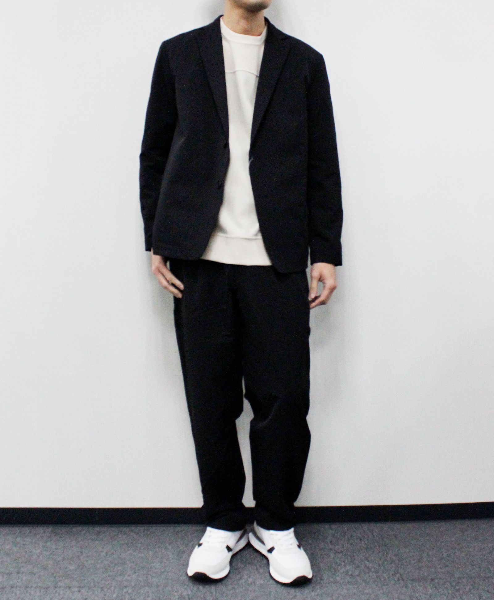 N/Peダブルクロスストレッチ イージージャケット / ブラック [26003]