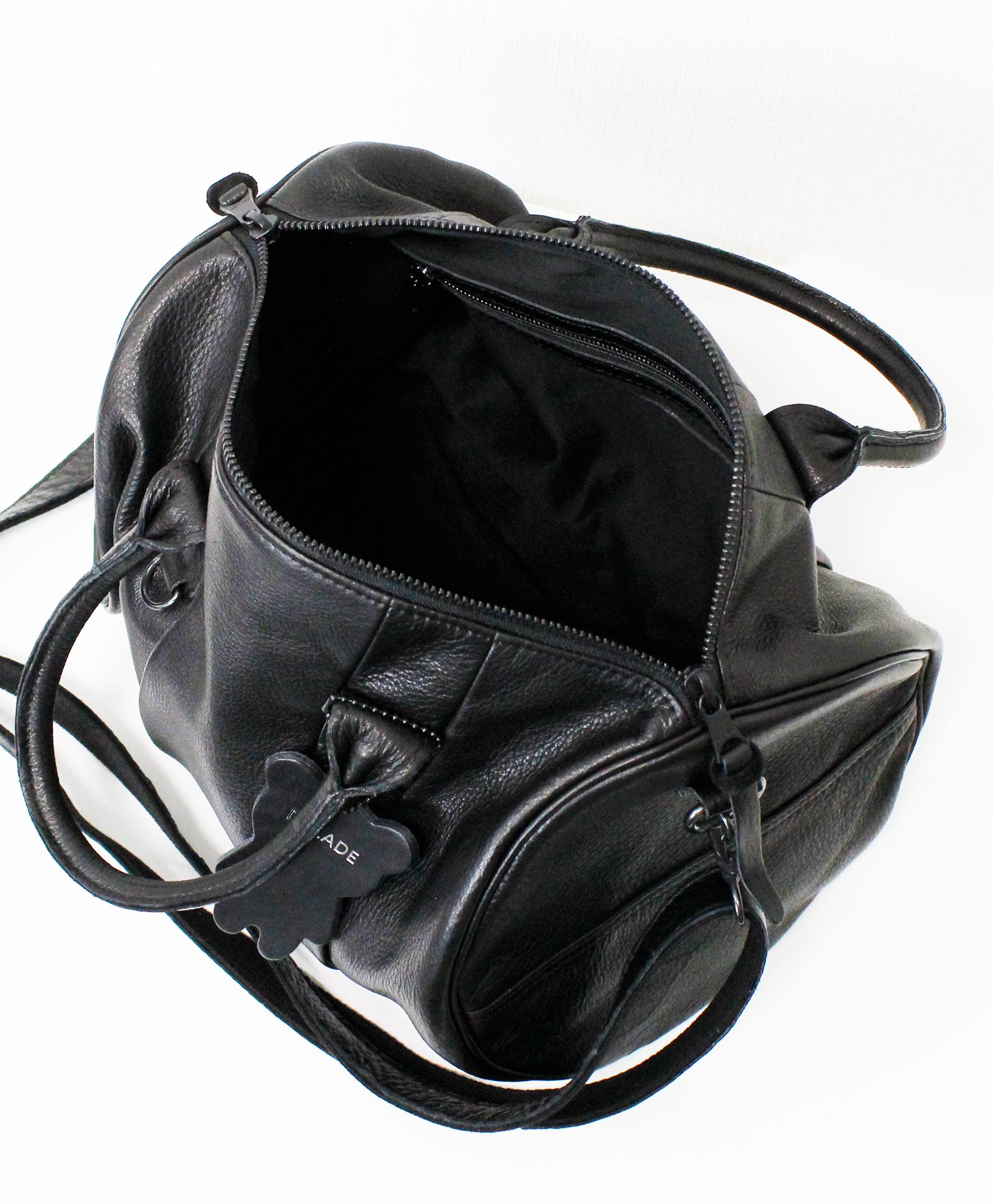 オイルドカウレザー・ミニボストンショルダーバッグ / Oiled Cow Leather Mini Sholder BOSTON BAG / B-BLACK [DCD-01516 B-BK]
