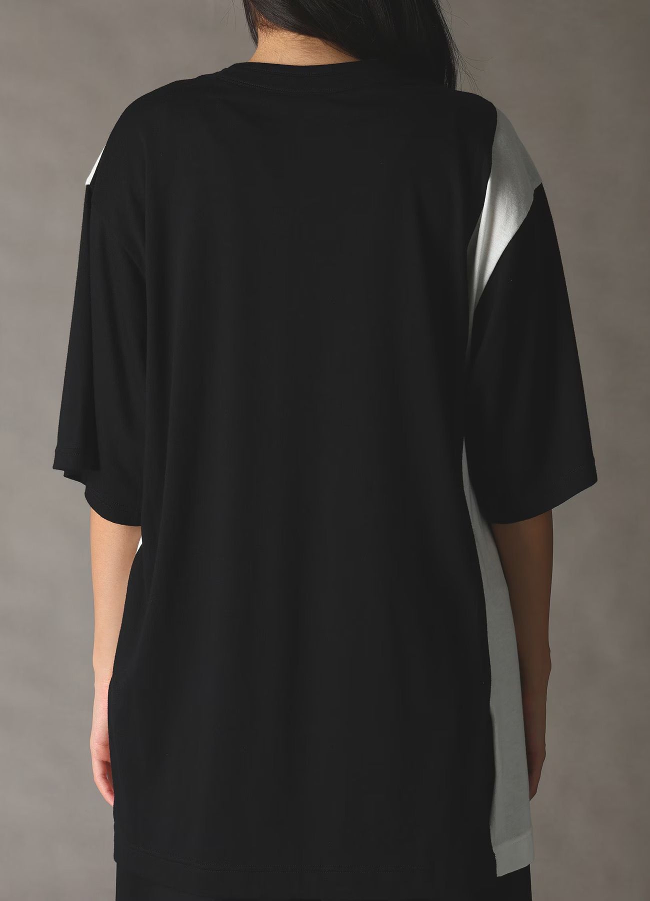 COMBINATION JERSEY MIX T-SHIRT / BLACK [GK-T10-803-1]