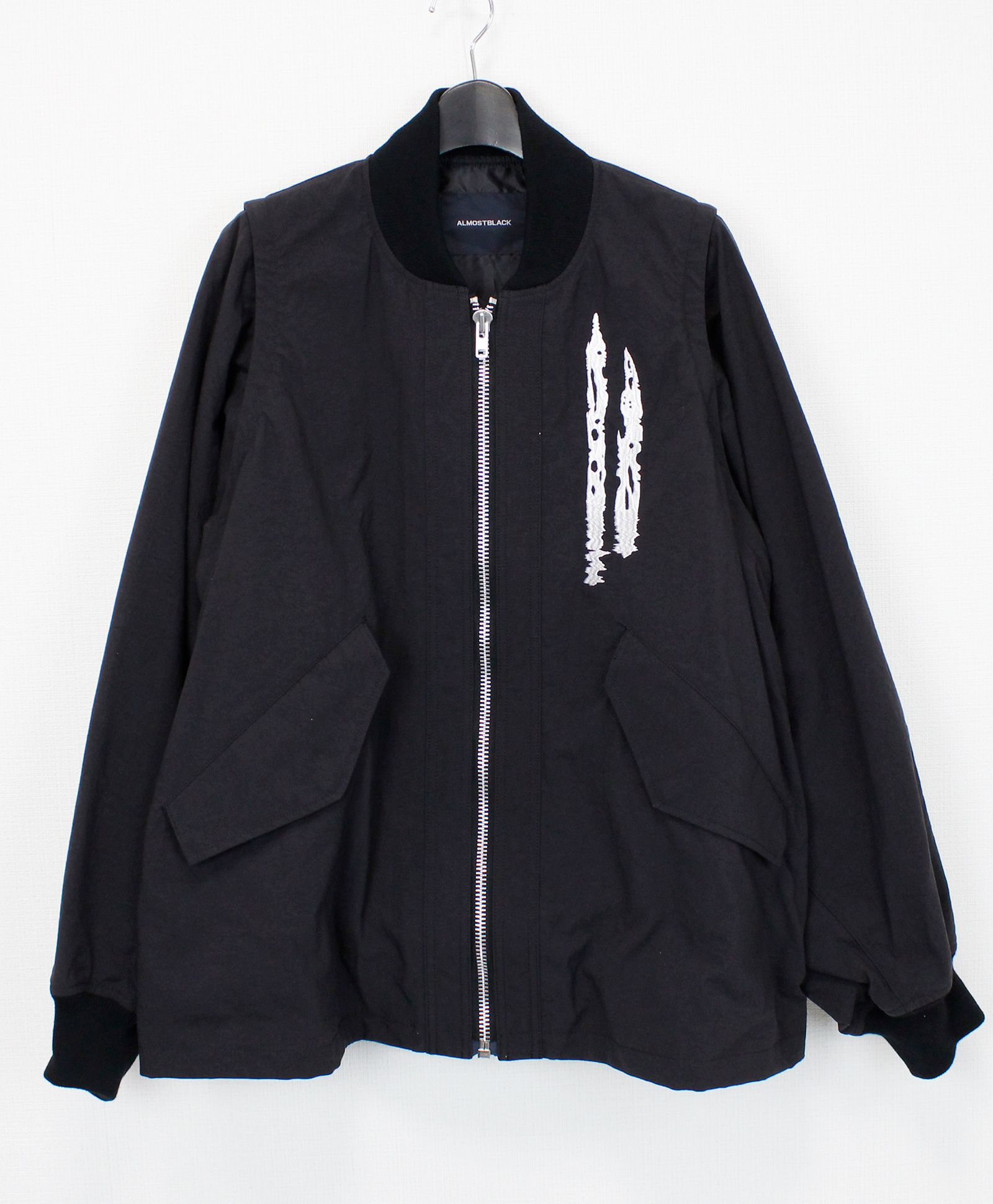 ALMOSTBLACK - ビッグ MA-1 / WOVEN REMOVABLE BIG MA-1 / BLACK [24SS 